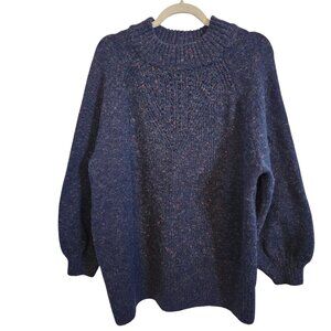 Lauren Conrad Blue Mock Turtleneck Sweater with Colored Specks Size XXL
